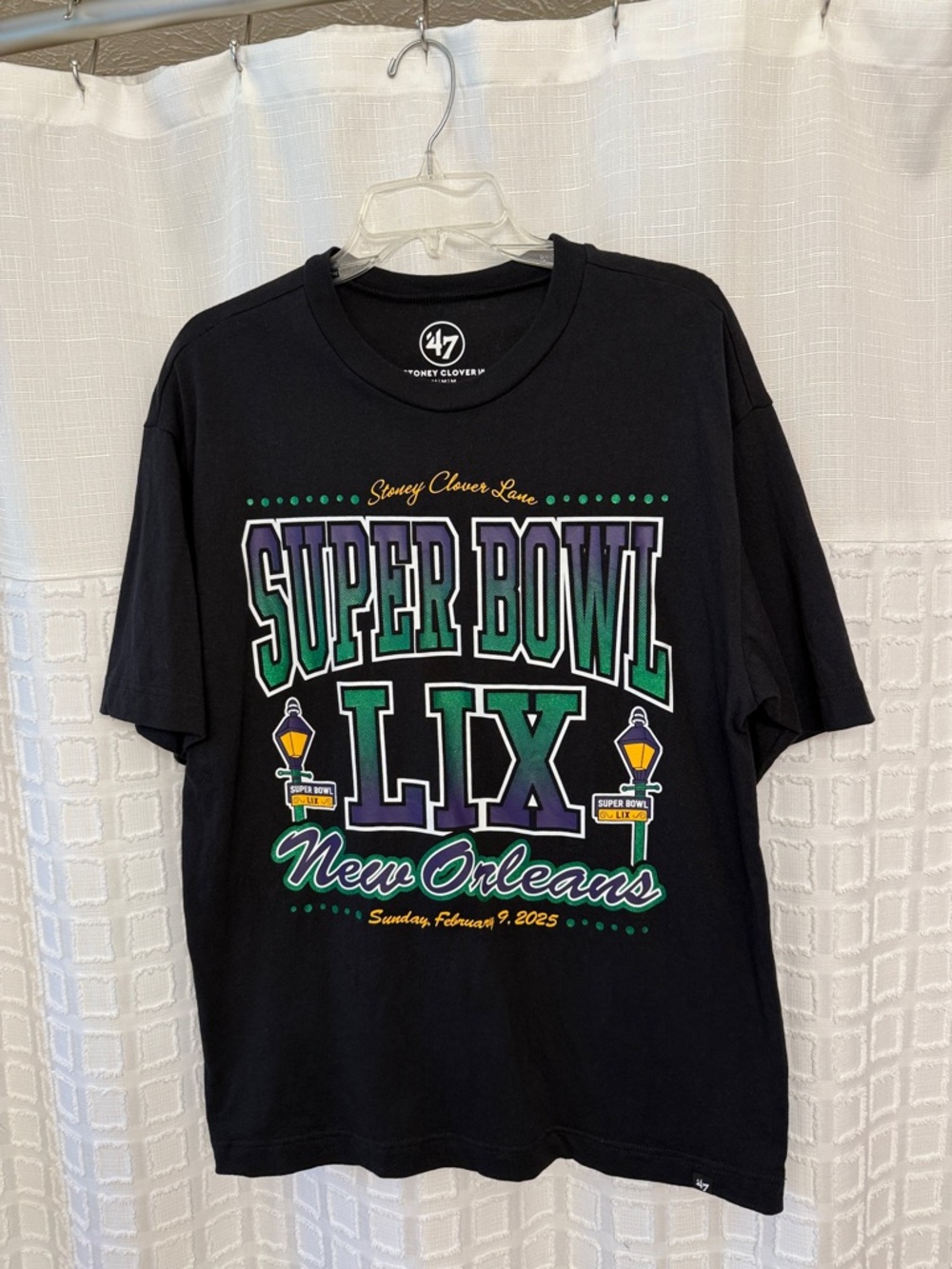 Stoney Clover 47 Black Super Bowl LIX New Orleans Graphic Tee